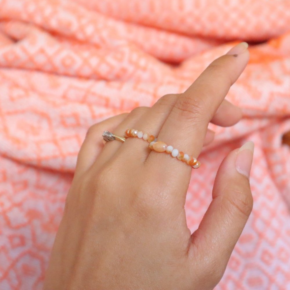 Set of 2 Bead Rings - Stone Crystals